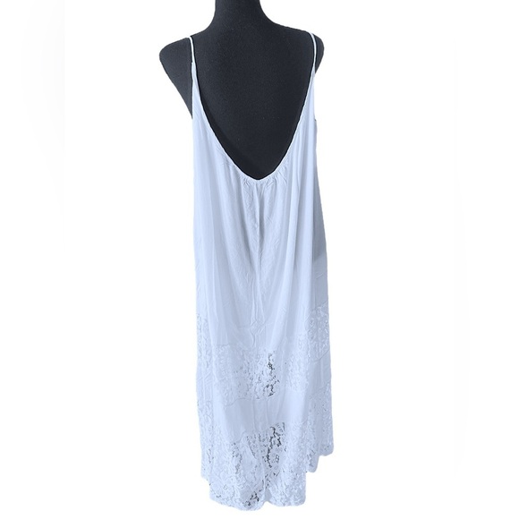 Elegant White Lace Cotton Dress Women’s Size 16 NWOT Slip-On Balletcore - Picture 9 of 10
